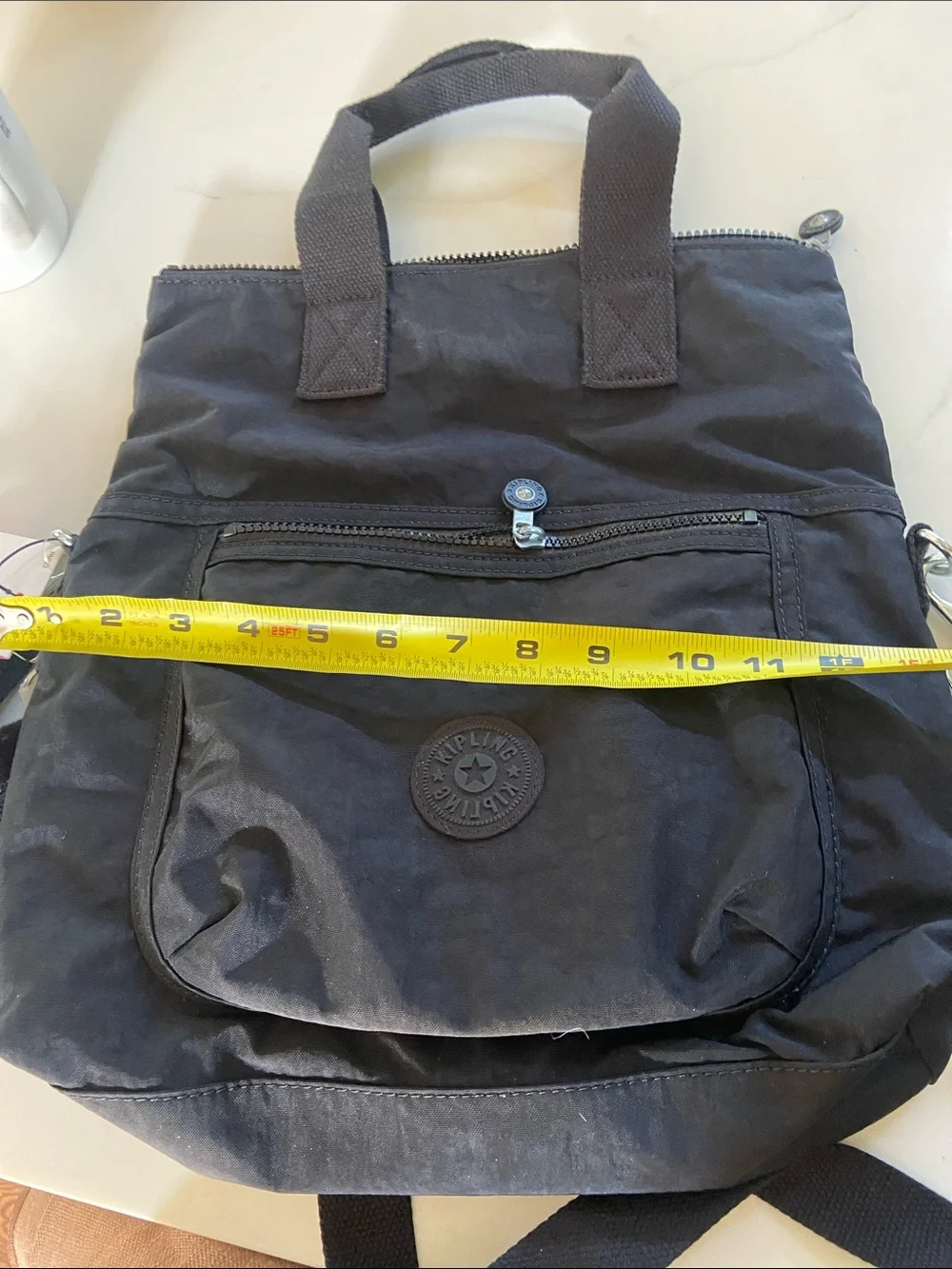Kipling Black Nylon Messenger Crossbody Bag